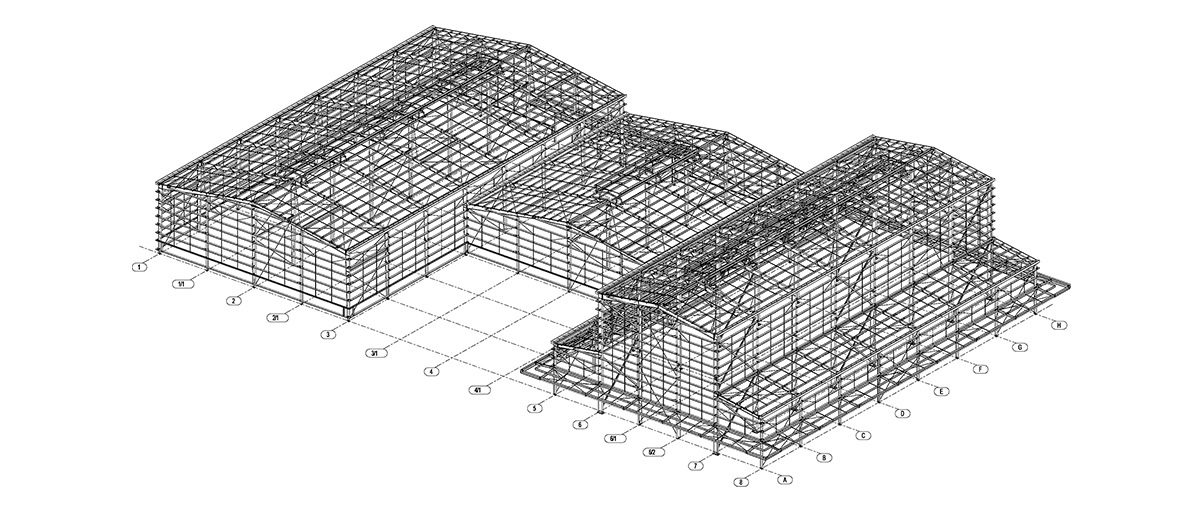 Coffee steel frame factory design drawing