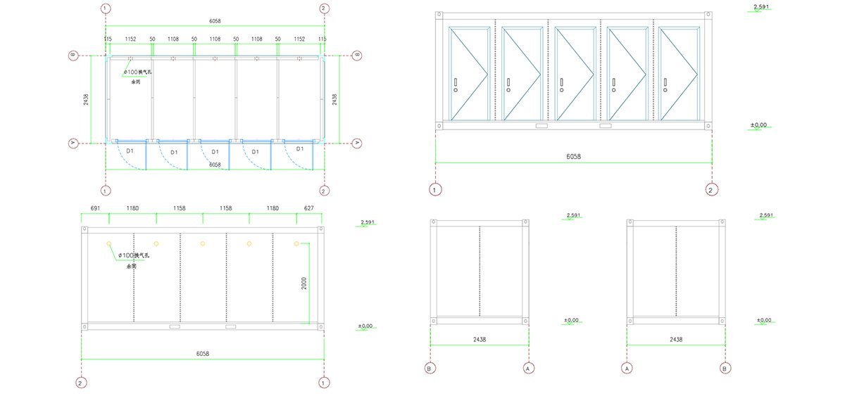 Design Drawing of 20ft Container for Warehouse in Japan-1