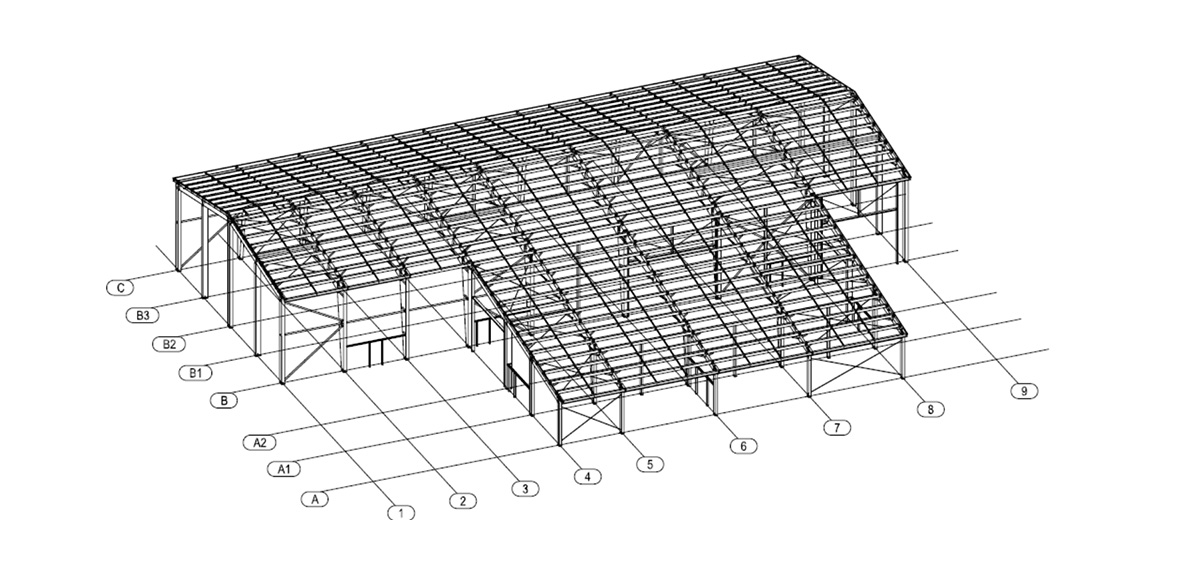 Norwegian Prefab Steel Warehouse Design Drawing-2