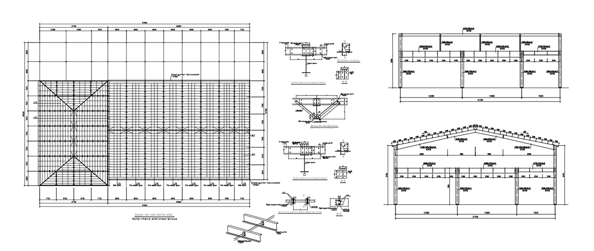Design Drawing of Steel Structure Logistics Warehouse in Virgin Islands-1