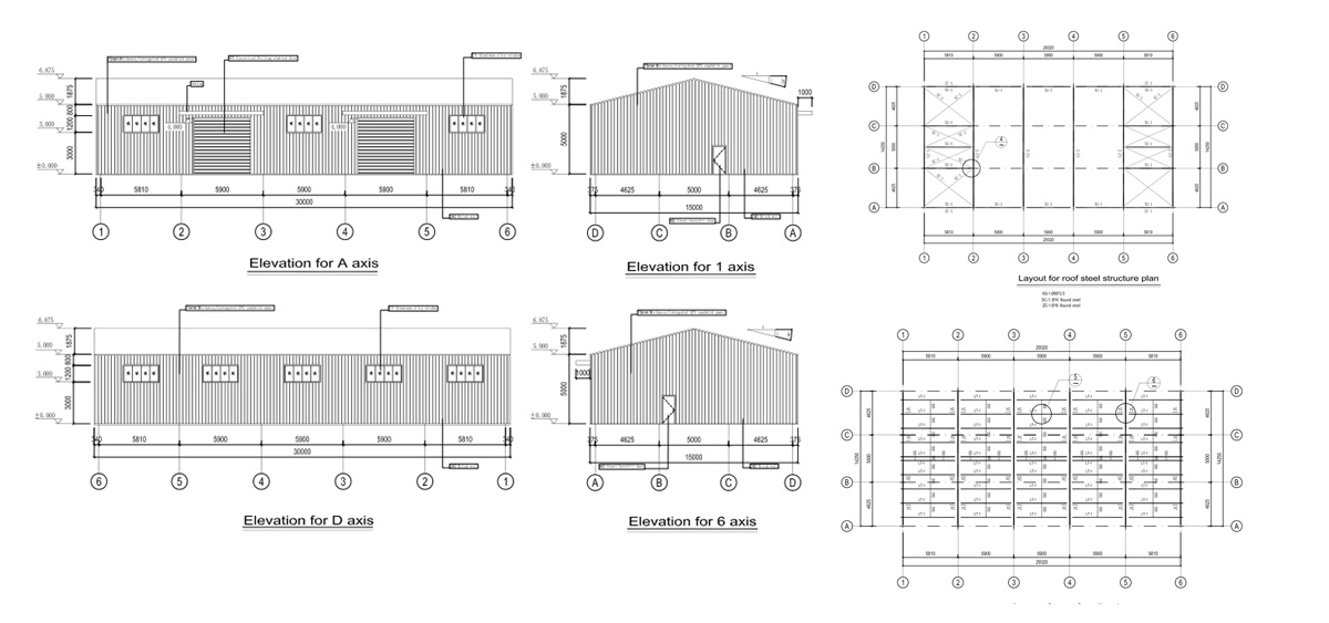 Design Drawing of Sweden Double-C Structural Steel Warehouse-2