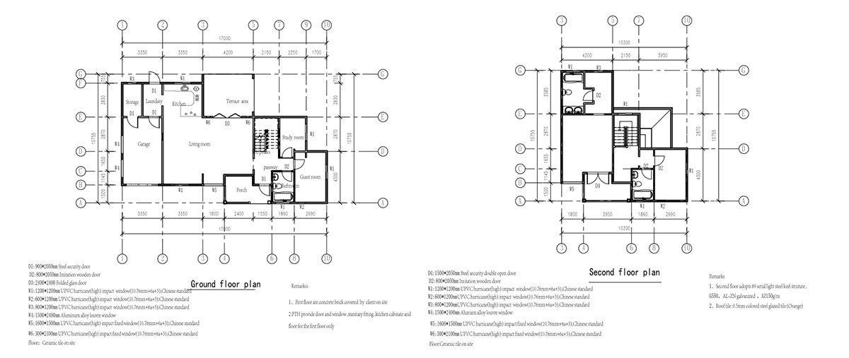 Barbados-201.5m2-two-story-villa structure design-1